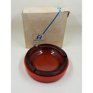 Action Accessories Smoke Color Glass Ashtray Burnt Orange Plastic Base